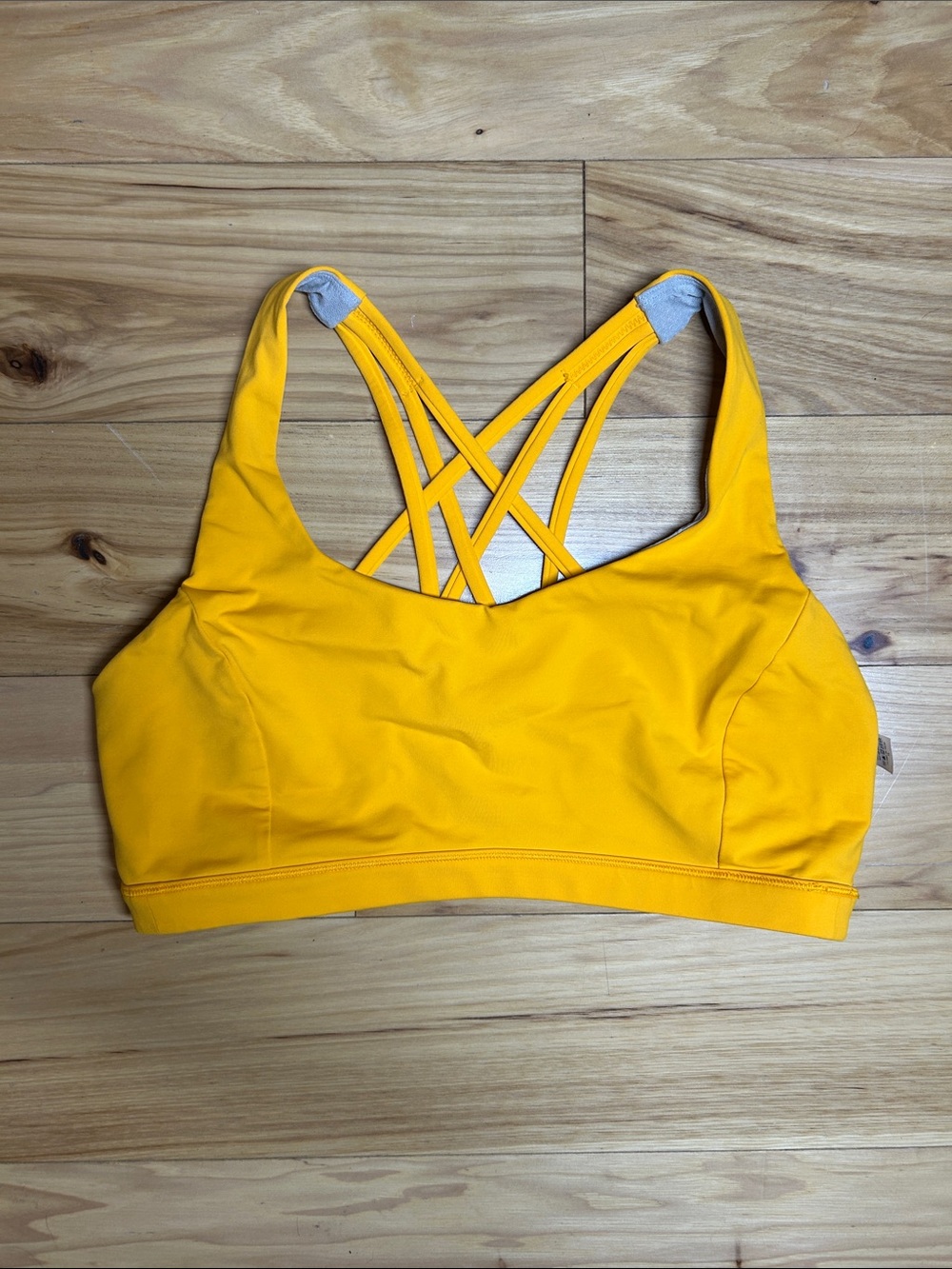 Lululemon Yellow Orange Strappy Crisscross Sports Bra | Size 10